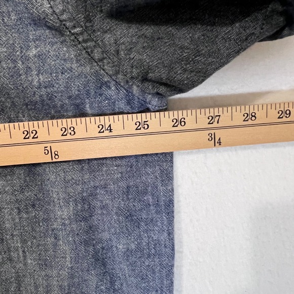 SONOMA Goods for Life Mens‎ Linen Blend Short Sleeve Button Up Shirt Blue XXL - Picture 8 of 10